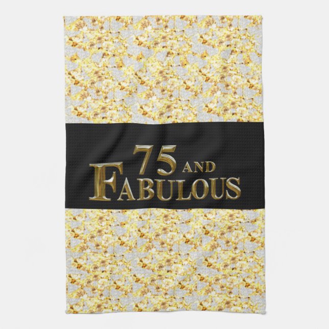 75th Birthday  Tea Towel (Vertical)
