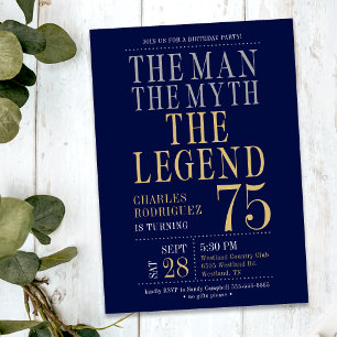 75th Birthday The Man The Myth The Legend Invitation