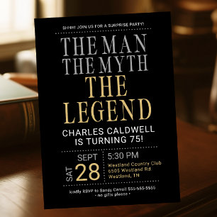 75th Birthday The Man The Myth The Legend Invitation