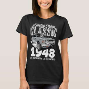 75th birthday Vintage Classic Car 1948 B day 75 ye T-Shirt