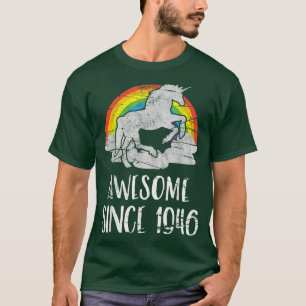 75th birthday, vintage unicorn, Awesome since 1946 T-Shirt