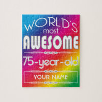 75th Birthday Worlds Best Fabulous Rainbow