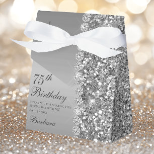 75th Elegant Silver Birthday Favour Box
