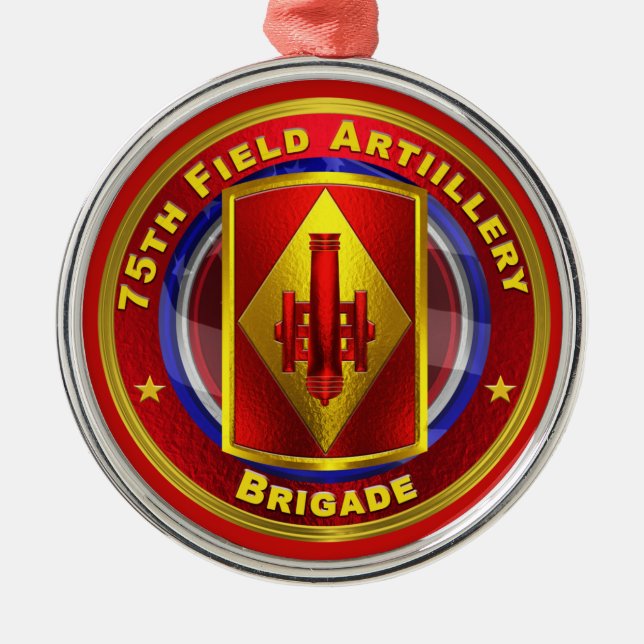 75th Field Artillery Brigade Christmas   Metal Ornament (Front)
