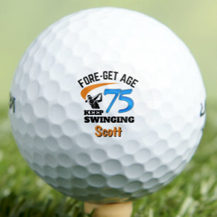 75th Gift for Brother Funny Blue Custom Golf Balls
