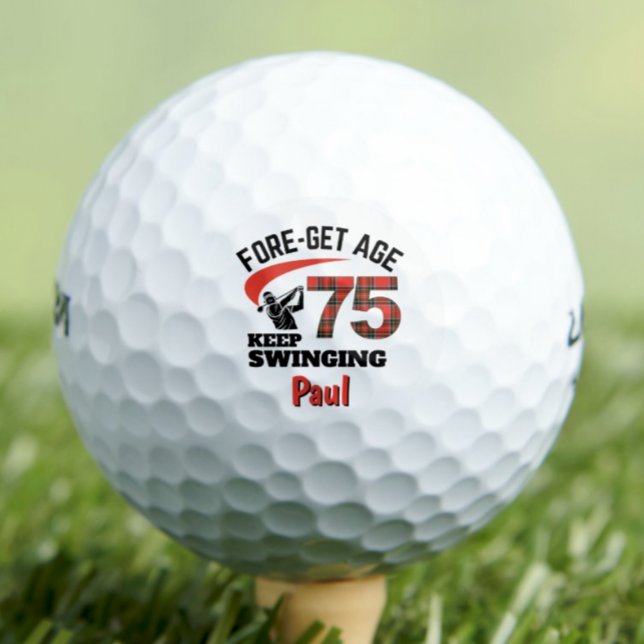 75th Gift for Friend – FORE-get Age 75 Years Golf Balls (Creator Uploaded)