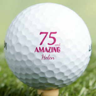 75th Gift for Sister Pink 75 and Amazing Feminine Golf Balls