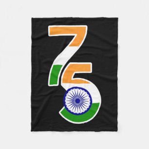 75th Independence Day - 2021 2022 Indian Independe Fleece Blanket