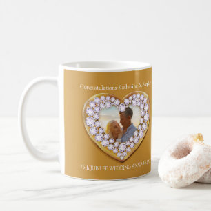 75th jubilee wedding anniversary photo mug