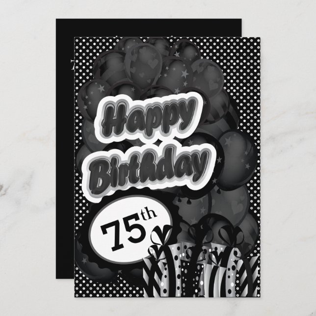 75th Milestone Birthday Invitation (Front/Back)