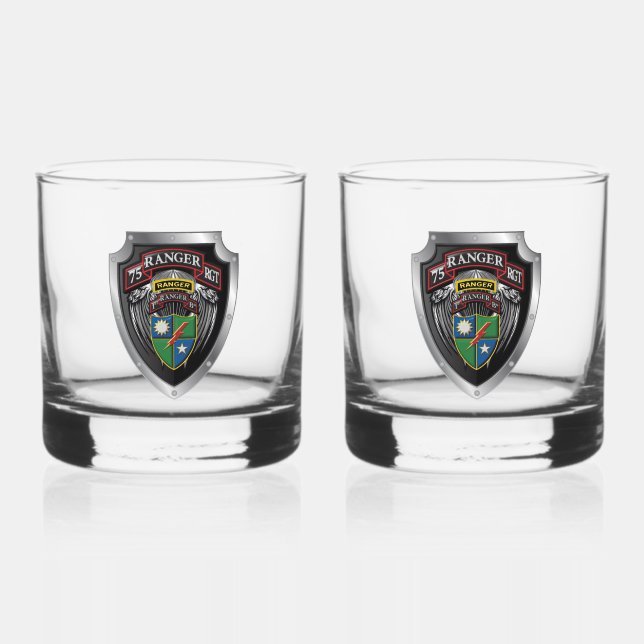 75th Ranger Regiment 1st BAT Whiskey Glass (Front)