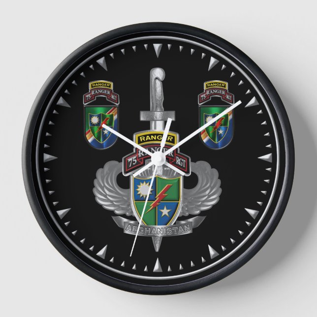 75th Ranger Regiment Afghanistan Veteran Clock (Front)