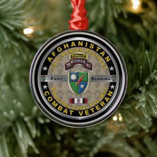 75th Ranger Regiment Afghanistan Veteran Metal Ornament