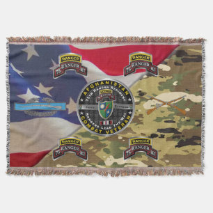 75th Ranger Regiment Afghanistan Veteran Throw Blanket