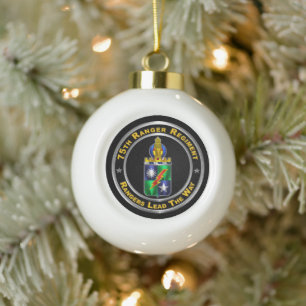 75th Ranger Regiment Ceramic Ball Christmas Ornament