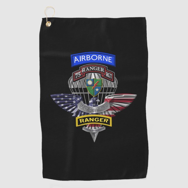 75th Ranger Regiment Customised Eagle Golf Towel (Front)