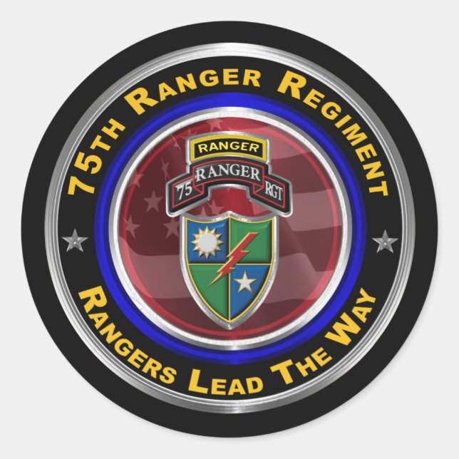 75th Ranger Regiment “Rangers Lead The Way” Classic Round Sticker (Front)