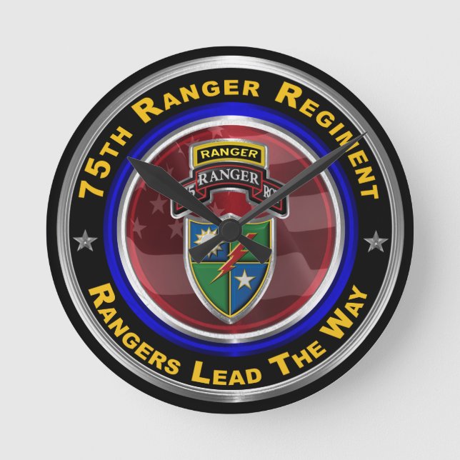 75th Ranger Regiment “Rangers Lead The Way” Round Clock (Front)