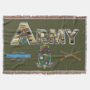 75th Ranger Regiment  Throw Blanket