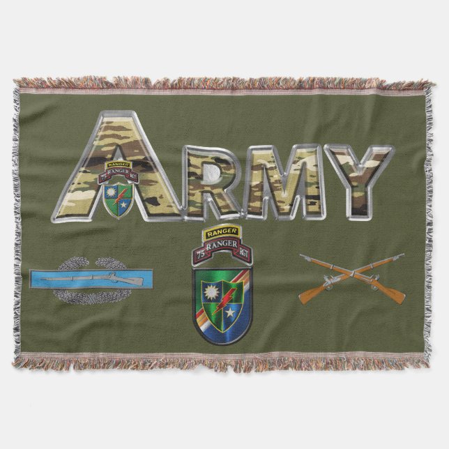 75th Ranger Regiment  Throw Blanket (Front)