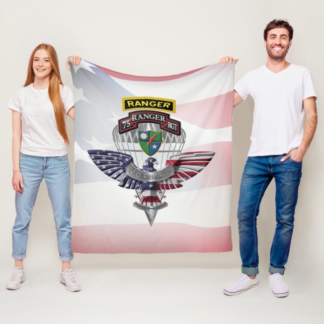 75th Ranger Regiment Veteran Fleece Blanket (In Situ)