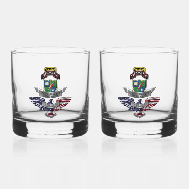 75th Ranger Regiment Veteran Whiskey Glass (Front)