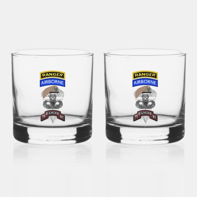 75th Ranger Regiment Whiskey Glass (Front)