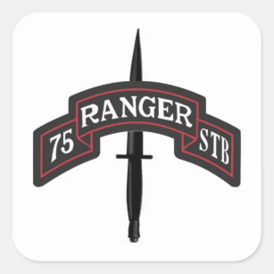 75TH RANGER REGT. SPECIAL TROOPS BATTALION  SQUARE STICKER