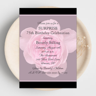 75th Surprise Birthday Party Invitation Rose