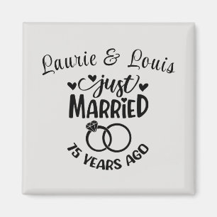 75th Wedding Anniversary Custom Names Magnet