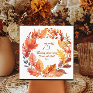 75th Wedding Anniversary Fall Floral Napkin