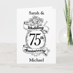 75th Wedding Anniversary Flowers Card