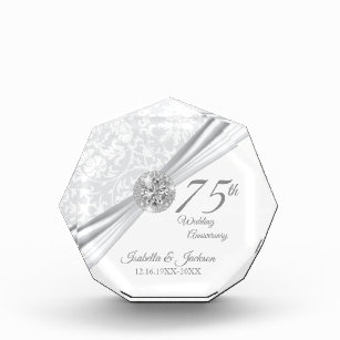 75th Wedding Anniversary Keepsake Design Acrylic Award
