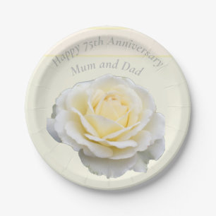 75th Wedding Anniversary Party Editable Paper Plate