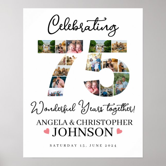 75th Wedding Anniversary photo montage Poster (Front)