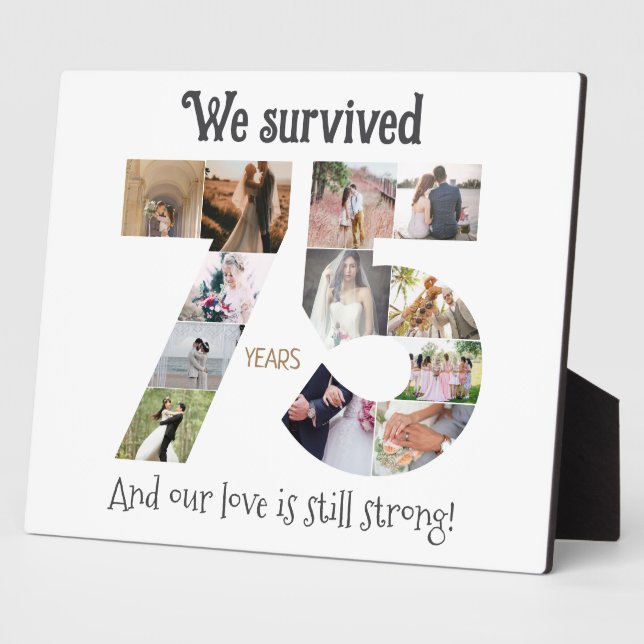 75th Wedding Anniversary Photo Plaque (Side)