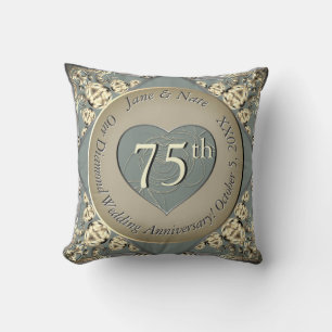 75th Wedding Diamond Anniversary  Cushion