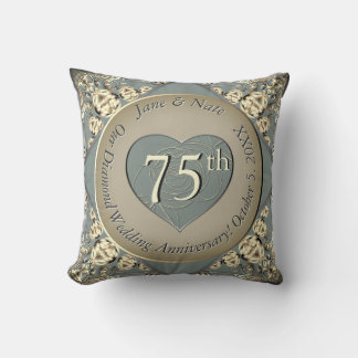 75th Wedding Diamond Anniversary  Cushion