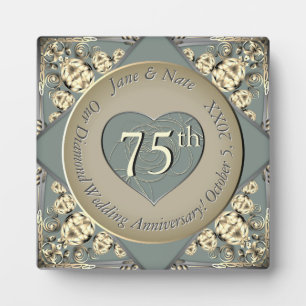 75th Wedding Diamond Anniversary  Plaque
