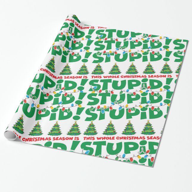 76.2 cm x 1.8 m Funny Xmas Wrapping Paper, Glossy Wrapping Paper (Unrolled)