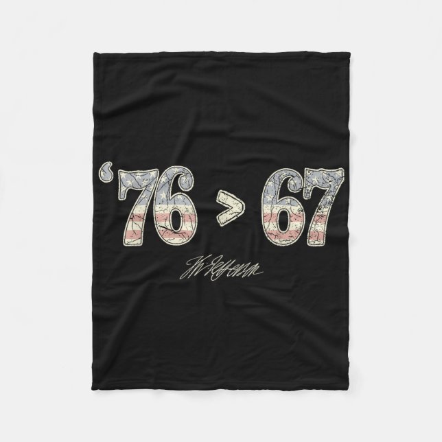 76 67 Thomas Jefferson Six Seven 6 7 Meme Gen Alph Fleece Blanket (Front)