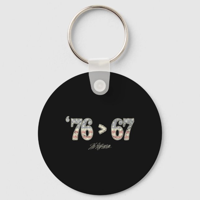 76 67 Thomas Jefferson Six Seven 6 7 Meme Gen Alph Key Ring (Front)