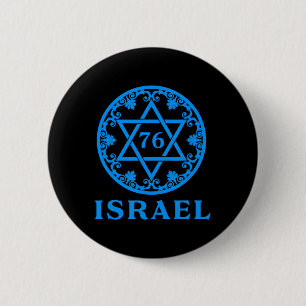 76 Birthday Israeli Yom Ha'atzmaut Independence Da 6 Cm Round Badge