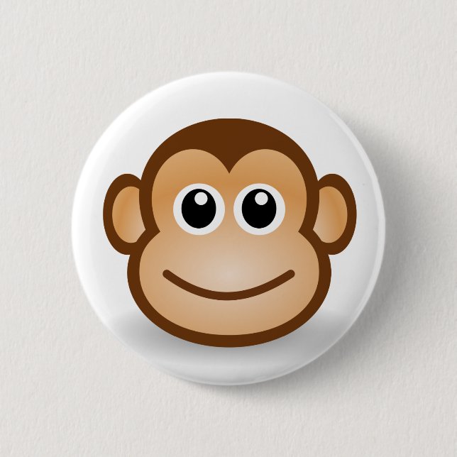 76-Free-Cute-Cartoon-Monkey-Clipart-Illustration P 6 Cm Round Badge (Front)