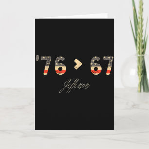 76 > 67 Jefferson Six Seven Meme For Gen Alpha Card