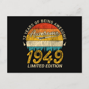 76 Year Old 1949 Retro Awesome 76th Birthday Gift Postcard