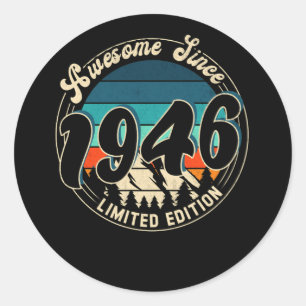 76 Year Old Vintage 76th Year Old Birthday 1946 Classic Round Sticker
