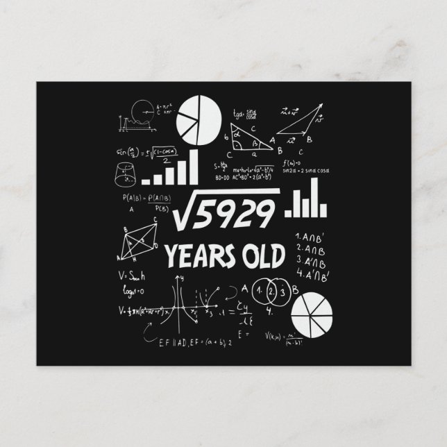 76 Years Old Bday Math Teacher 76th Birthday Gift Postcard (Front)