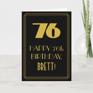 76th Birthday ~ Art Deco Inspired Look "76" & Name Card