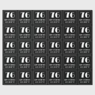 76th Birthday - Art Deco Inspired Look "76", Name Wrapping Paper